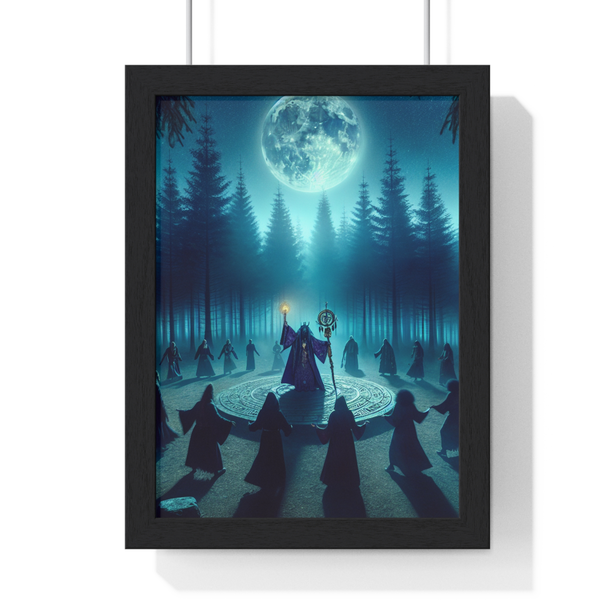 Mystical Forest Vertical Framed Poster | Witch Art Print, Home Decor, Halloween Decor, Wall Art for Nature Lovers, Gothic Artwork